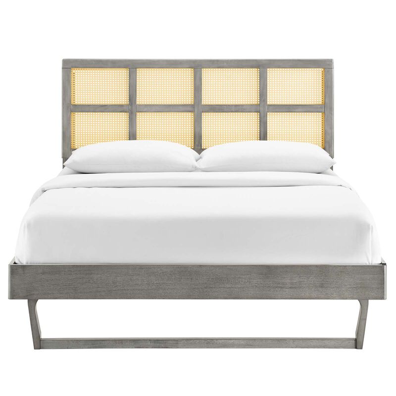 Modway - Sidney Cane and Wood Queen Platform Bed with Angular Legs image number 4
