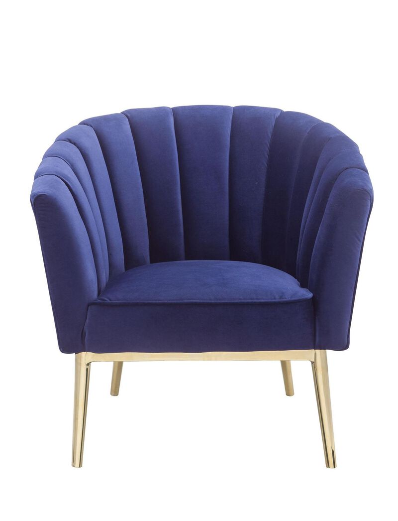 Colla Accent Chair in Midnight Blue Velvet & Gold image number 1