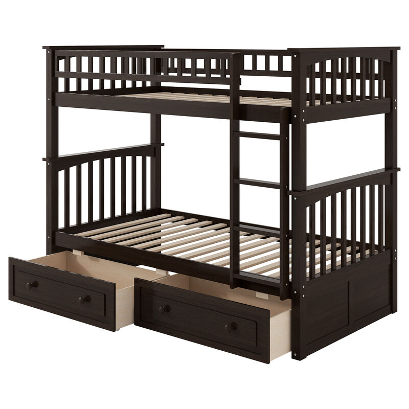 Merax Convertible Bunk Bed with 2 Drawers