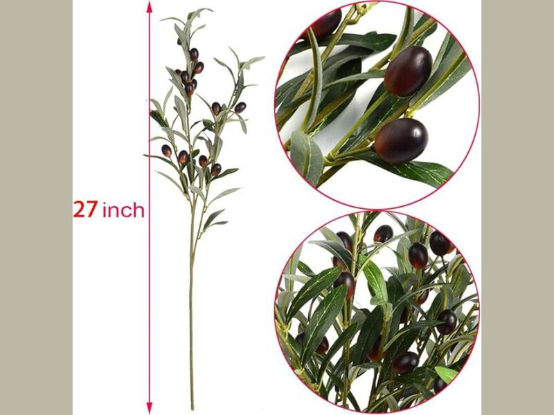 3 Piece Green Artificial Greenery Stems Outdoor Home Decor image number 2