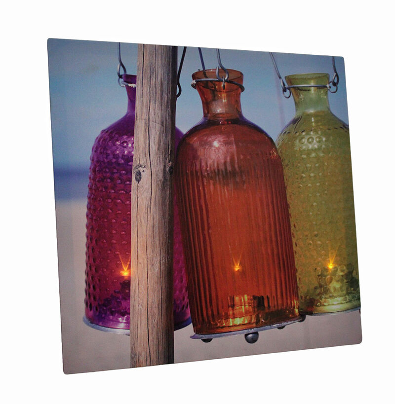 Beach Lanterns 15 X 15 LED Lighted Canvas Wall Hanging image number 0