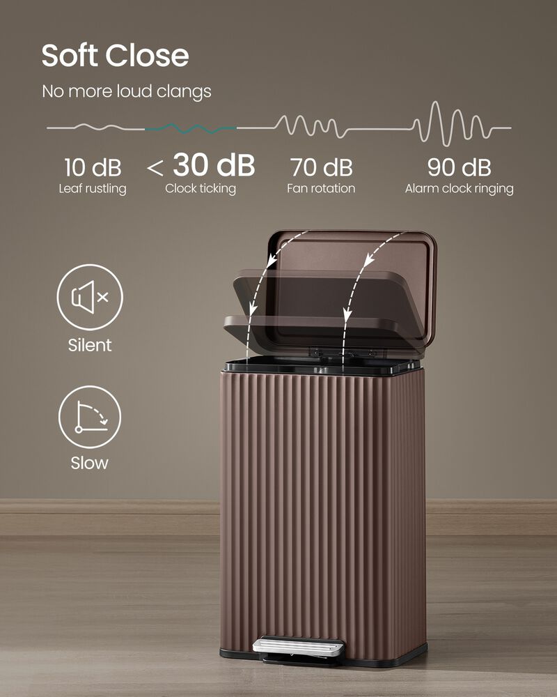 50 Liter Stainless Steel Trash Can with Lid Removable Inner Bucket image number 7