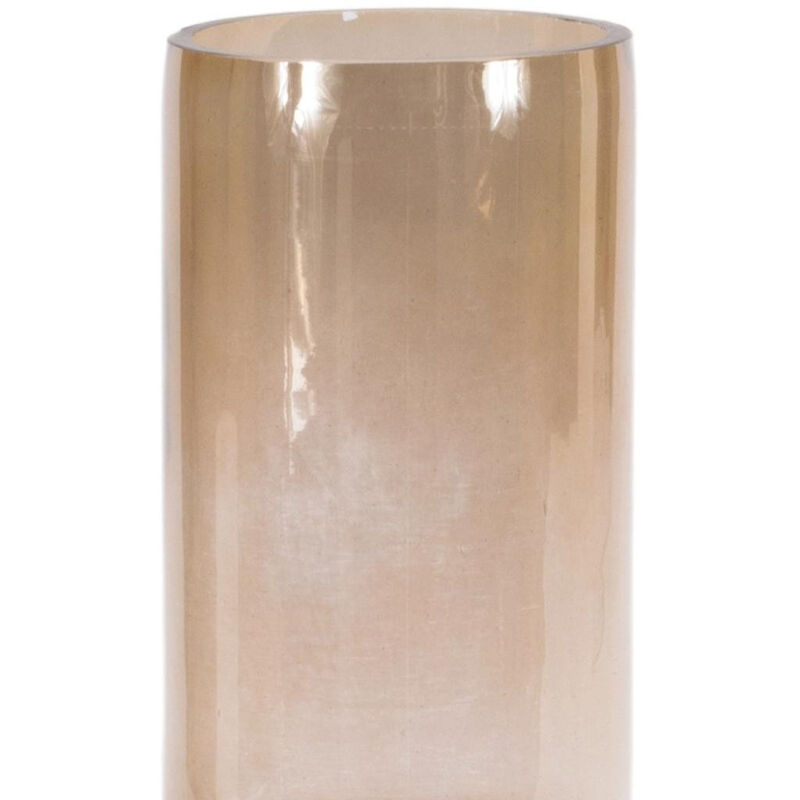 HomeRoots Set of Two Translucent Taupe Glass Cylinder Table Vases image number 3