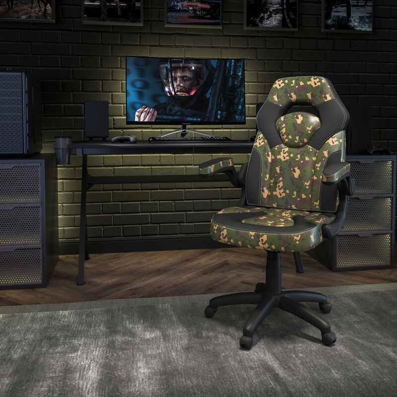 X10 Gaming Chair Racing Office Ergonomic Computer PC Adjustable Swivel Chair with Flip-up Arms, / LeatherSoft image number 1