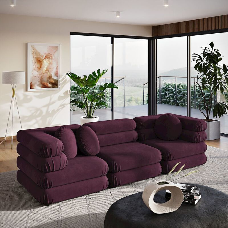 Jubilee 3-Piece Modular Performance Velvet Sectional Sofa image number 9