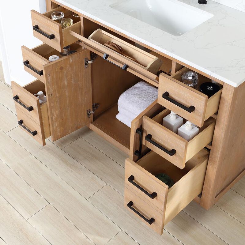 Altair 42 Single Bathroom Vanity in Light Brown without Mirror