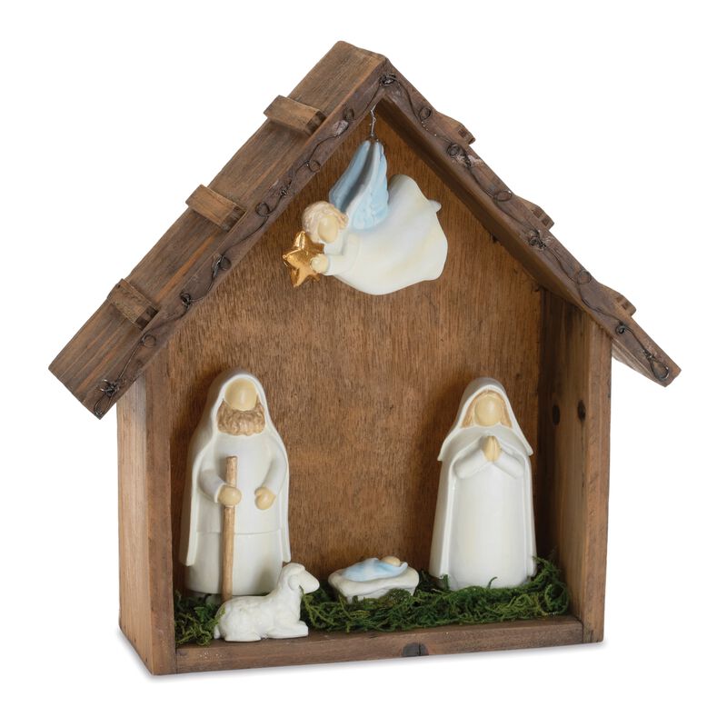 Christmas Nativity Scene Display – Handcrafted Holiday Manger with Holy Family for Spiritual Seasonal Styling