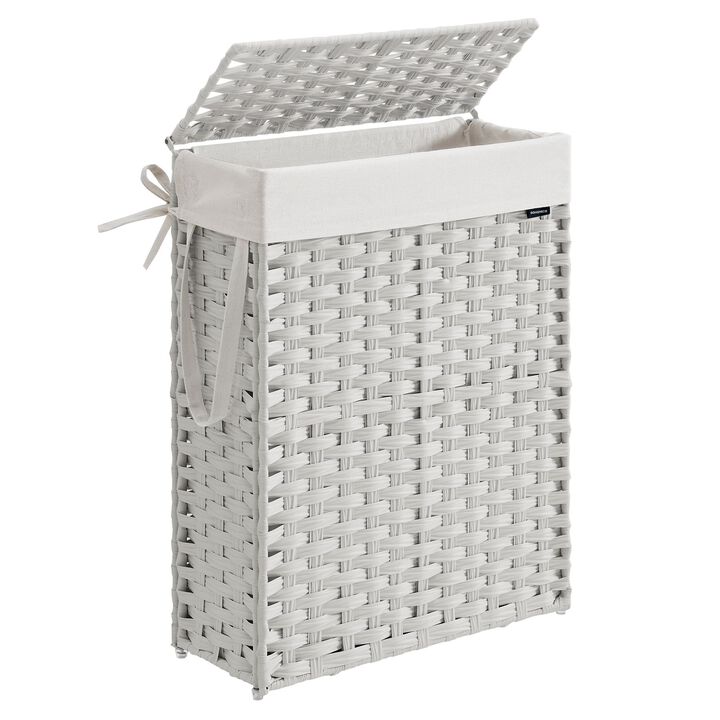 Slim Laundry Hamper with Lid for Space-Saving Storage