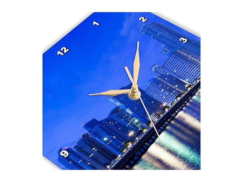 Miami Skyline Florida City Brickell Key Wall Clock 15 Inch Silent Home Decor image number 3