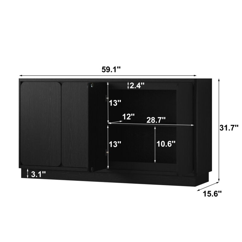 Boxpex 4-Door Sideboard Buffet Cabinet image number 9