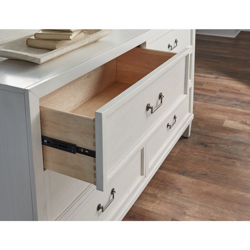 American Woodcrafters Dunescape Dresser with Mirror - White image number 3