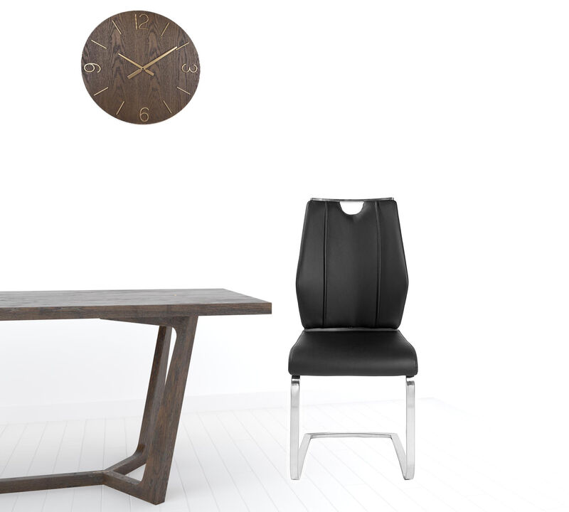 Stylish Faux Leather Cantilever Chairs – Set of 2 for Dining or Office