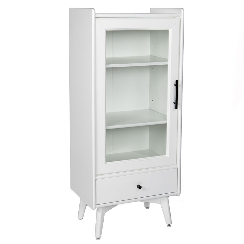 Streamdale White Bathroom Cabinet with Glass Door (46")