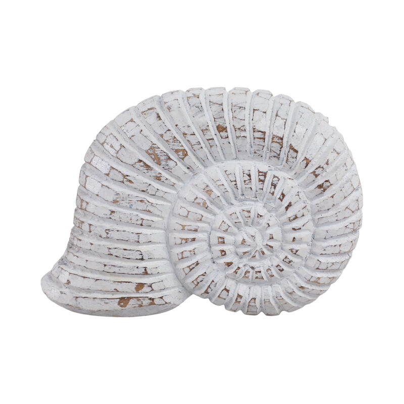 9" Wooden Snail Decor, Wht image number 0