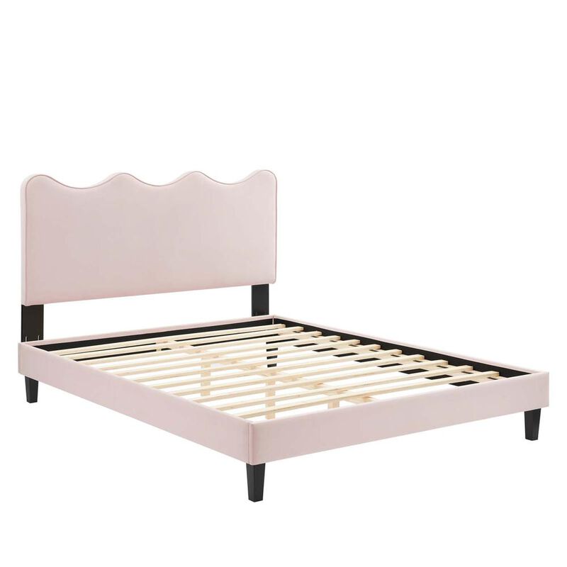 Current Performance Velvet Twin Platform Bed image number 2