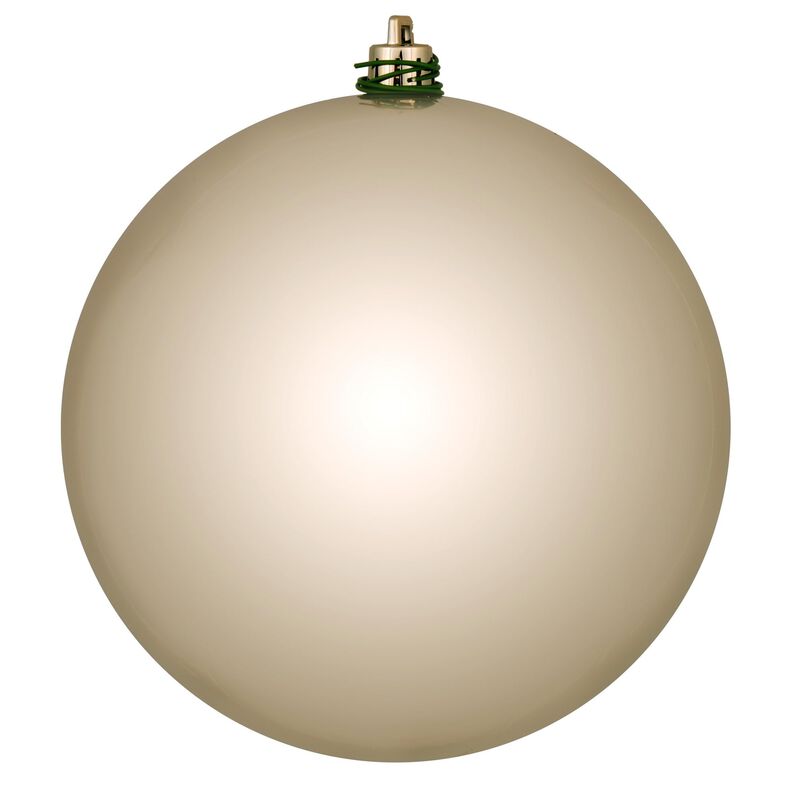Vickerman 3" Oat Shiny Ball Ornament. Includes 12 Ornaments per Pack. image number 0