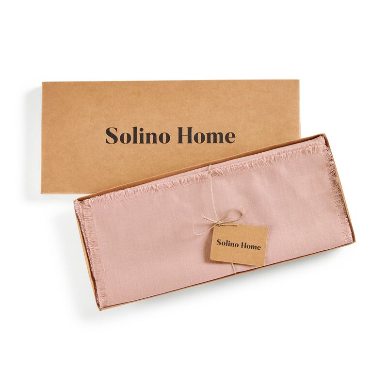 Christmas Linen Table Runner - Fringe, Solino Home