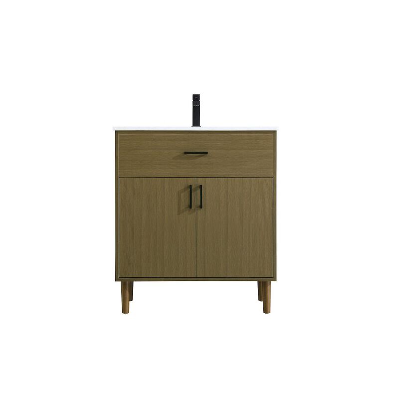 Elegant Kitchen and Bath Chandler 30 Inch Single Bathroom Vanity In Chestnut Brown