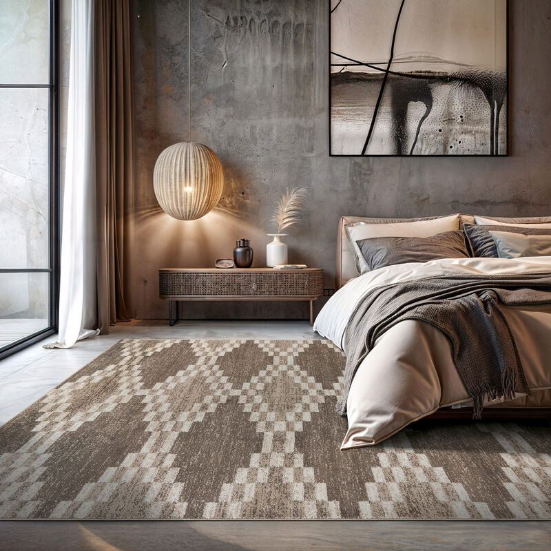 World Rug Gallery Distressed Trellis Indoor Area Rug image number 6