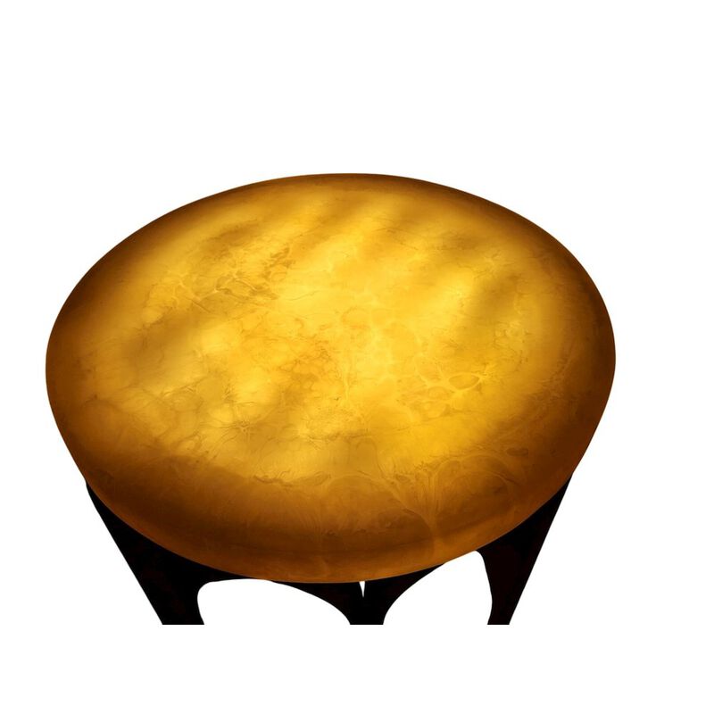 Carolina Chair & Table Luminous Glow Marble Top and Base Side Table - Antique Copper