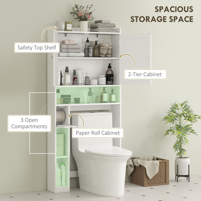 Wall-Mounted Bathroom Cabinet with Mirror and Storage Shelves