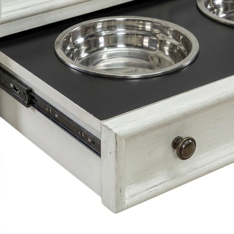 Liberty Furniture Cottage Pine Dog Feeding Station Cabinet with Pet Food Storage Drawers image number 5
