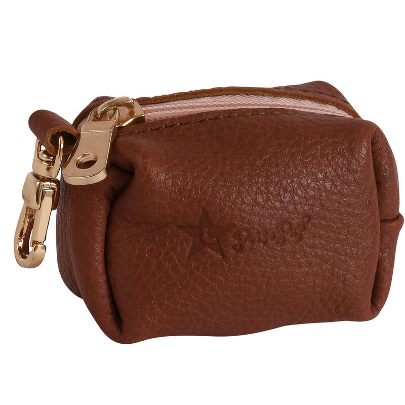 POISEPUP Fancy Handmade Genuine Leather Dog Waste Bag Holder for Girl & Boy Puppies