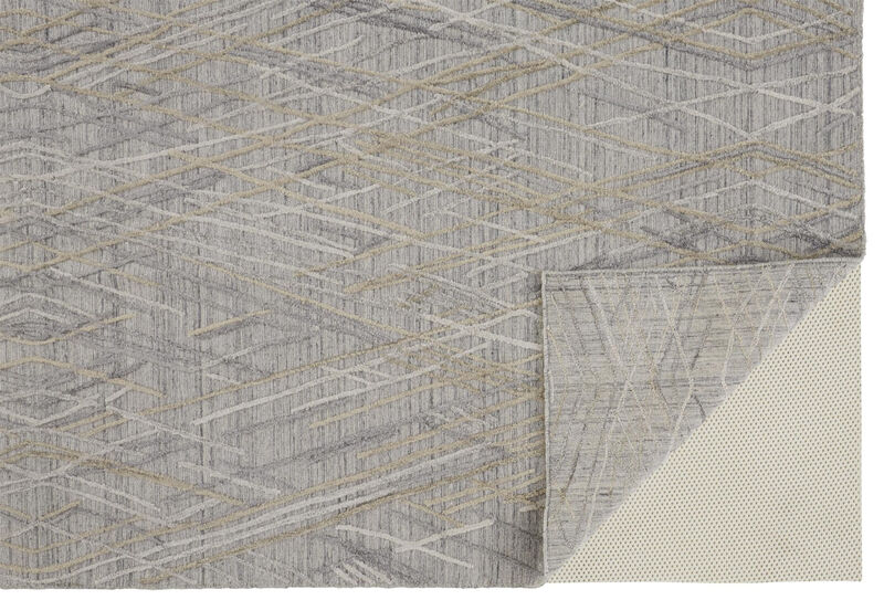 2 X 3 gray And Ivory Abstract Hand Woven Area Rug image number 0