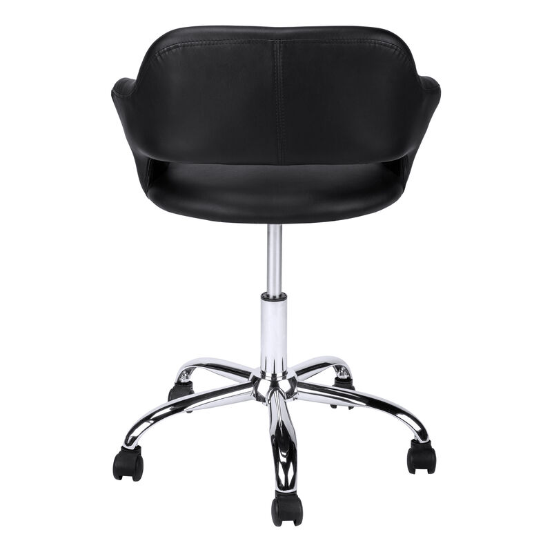 Monarch Specialties I 7298 Office Chair, Adjustable Height, Swivel, Ergonomic, Armrests, Computer Desk, Work, Metal, Pu Leather Look, Black, Chrome, Contemporary, Modern
