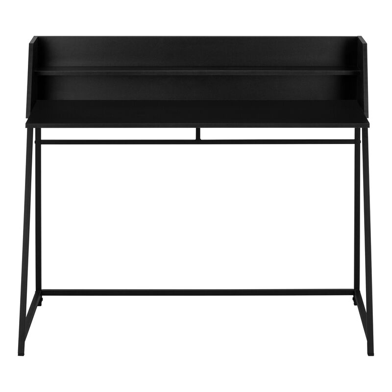 Monarch Specialties I 7547 Computer Desk, Home Office, Laptop, Storage Shelves, 48"L, Work, Metal, Laminate, Black, Contemporary, Modern