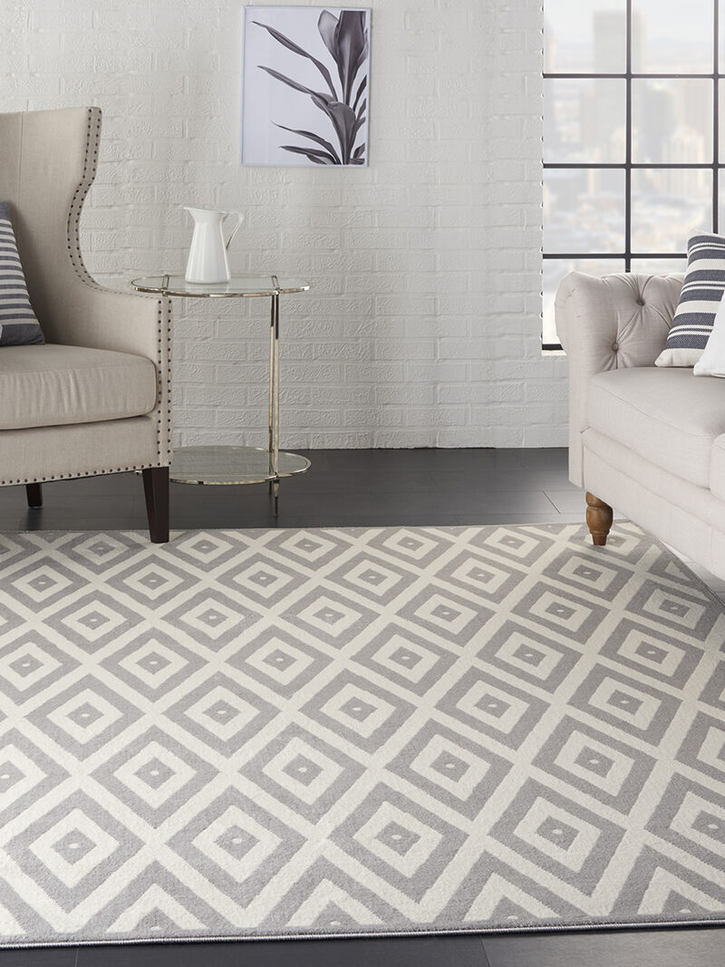 Grafix GRF18 White/Gray 3'9" x 5'9" Rug