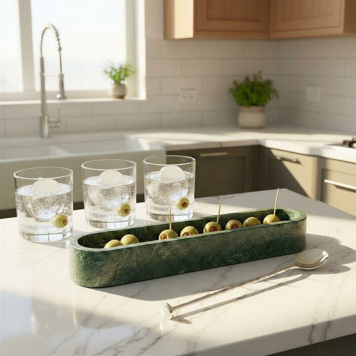 Green Marble Oval Dish