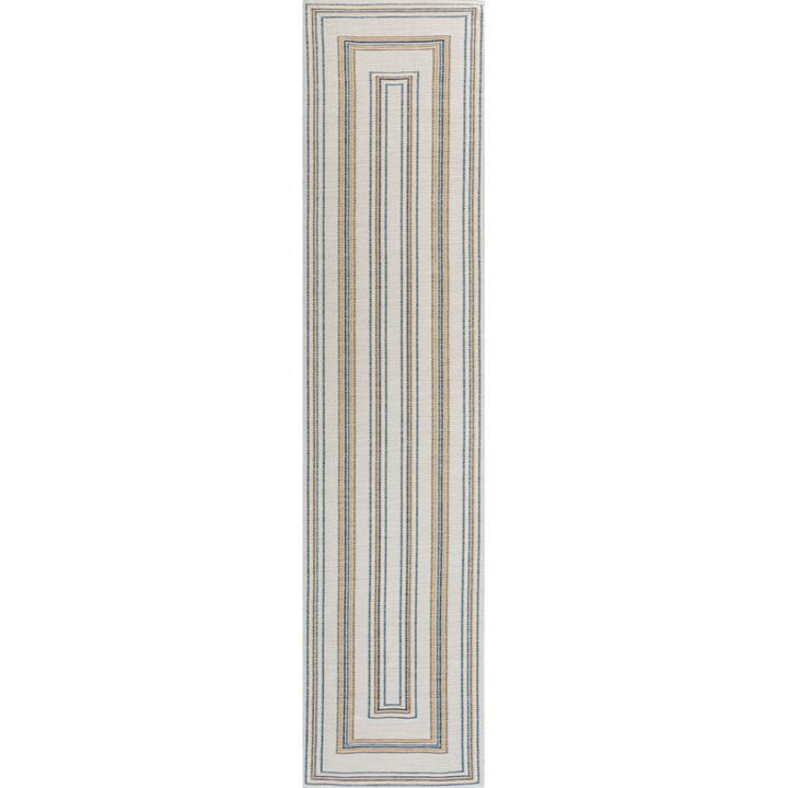 Argo Classic Nautical Mitre Stripe Reversible Machine-Washable Indoor/Outdoor Area Rug