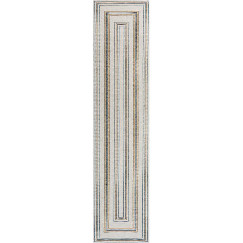 Argo Classic Nautical Mitre Stripe Reversible Machine-Washable Indoor/Outdoor Area Rug