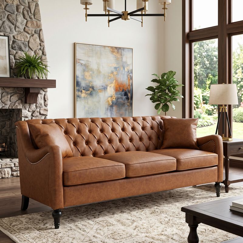 Zutung PU Leather 3‑Seater Sofa image number 3
