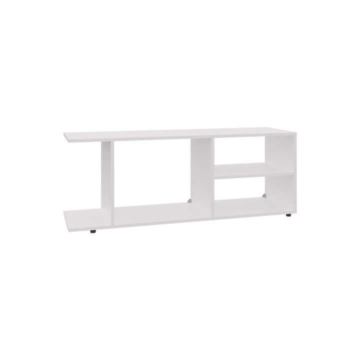 Sudley Entertainment Center with 4 Shelves and 4 Legs, White