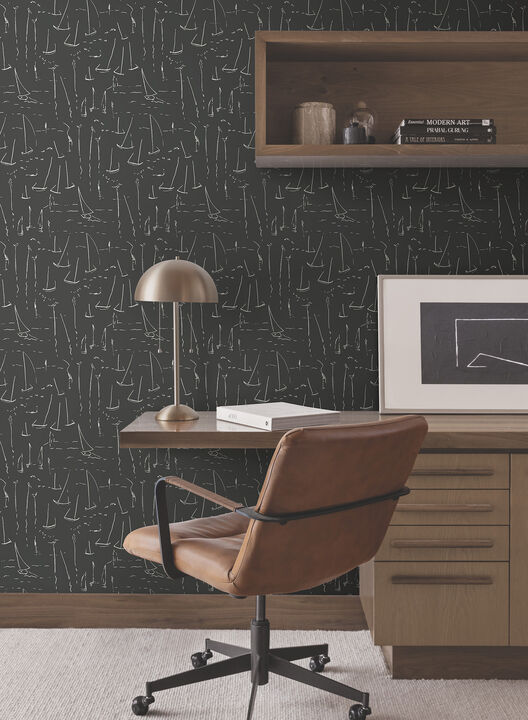 Vermillion Coast Carbon Black Wallpaper
