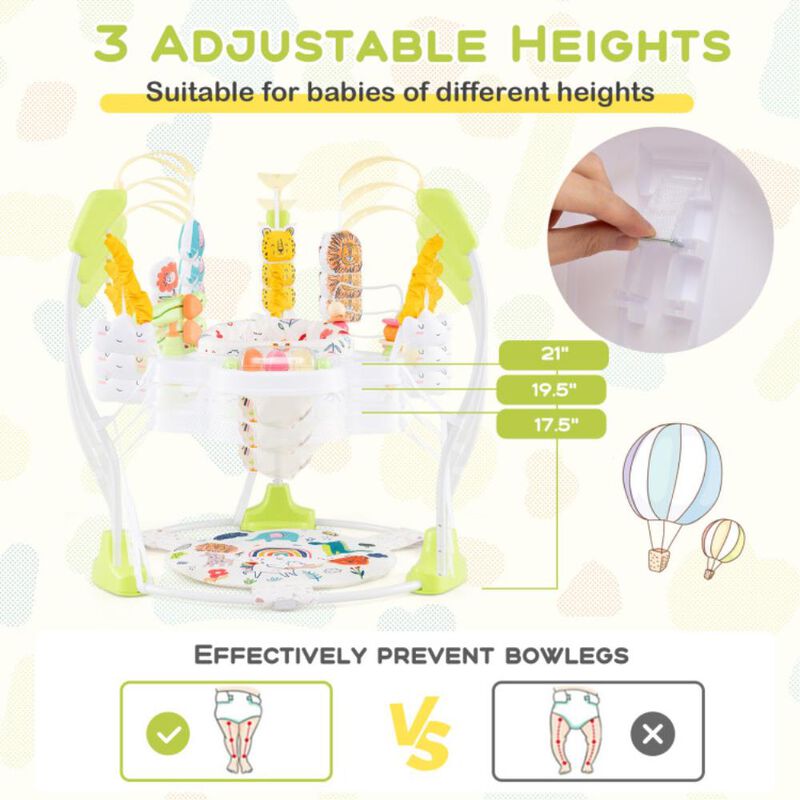Hivvago Baby Activity Center Height Adjustable Baby Bouncing Saucer with Interactive Toys