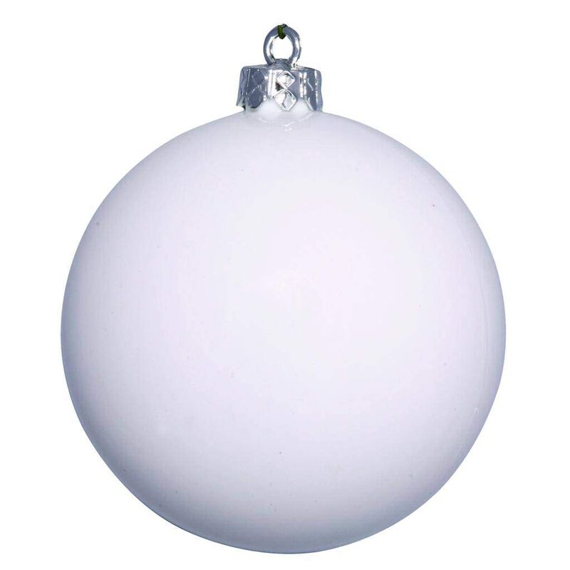 Vickerman 482094-3" White Shiny Ball Christmas Tree Ornament (12 pack) (N590811DSV)12 image number 0