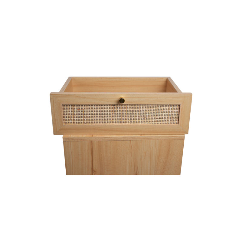 Streamdale Vintage Caned Nightstand: Modern Ambiance, Durable Style, Easy Assembly