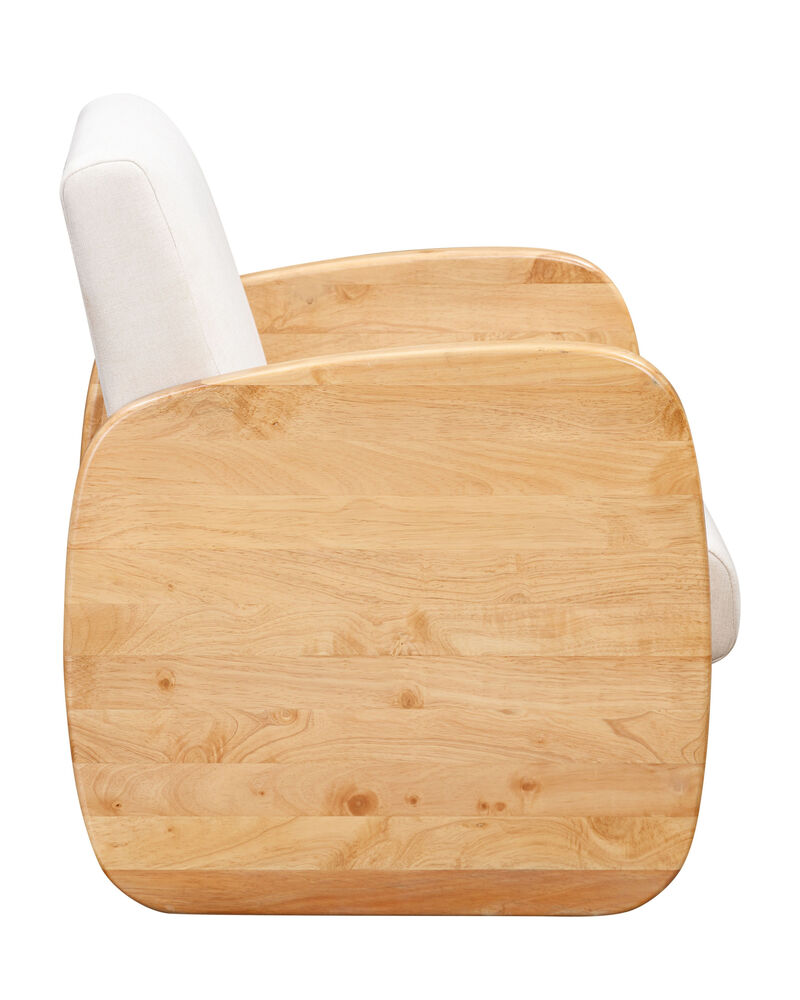 Modern Linen Upholstered Arm Chair with Solid Wood Frame for Living Room