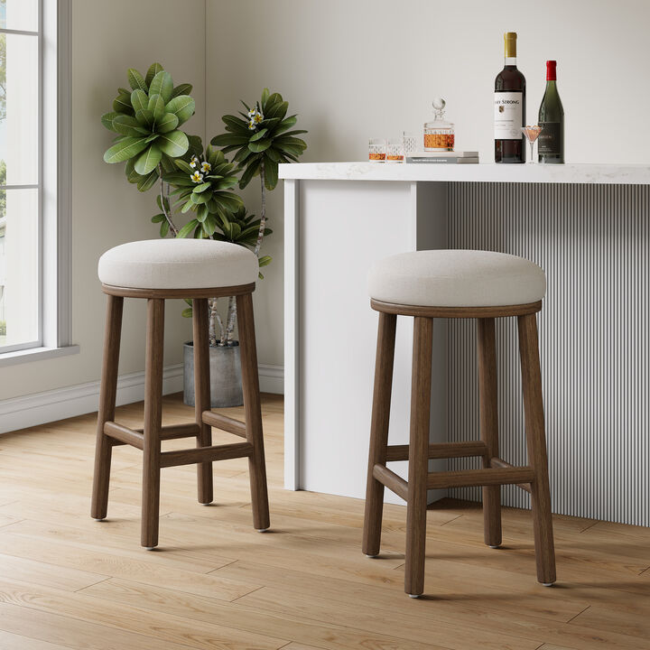 Christopher Knight Home Paddy Modern Minimalist Rubberwood Upholstered Counter Stools (Set of 2)