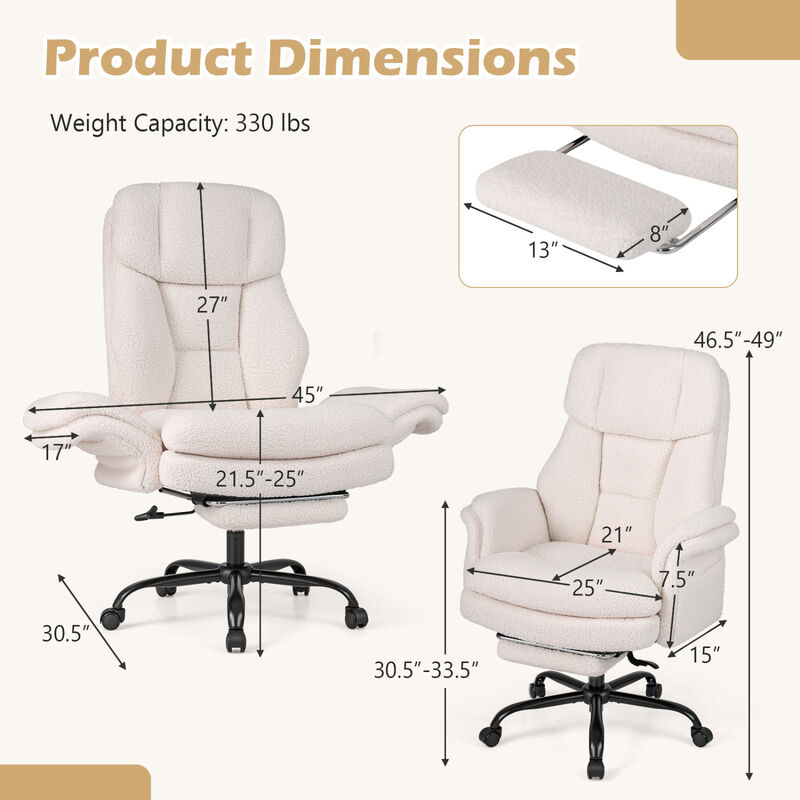 Ergonomic Cross Legged Office Chair Big and Tall with Retractable Footrest image number 3