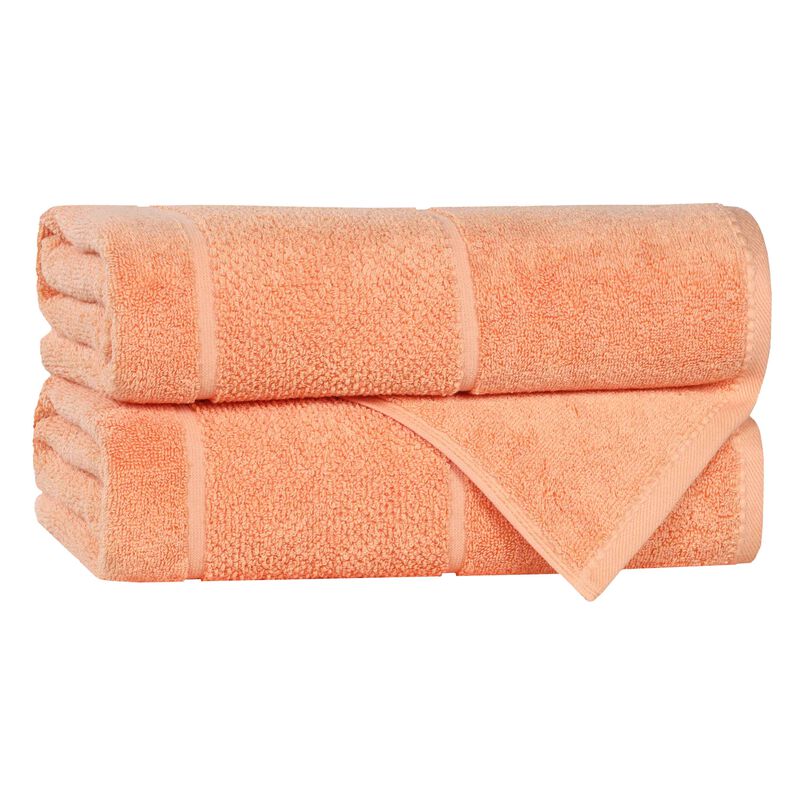 Set of 2 Solid Viscose Cotton Blend Bath Towels Absorbent Soft image number 0