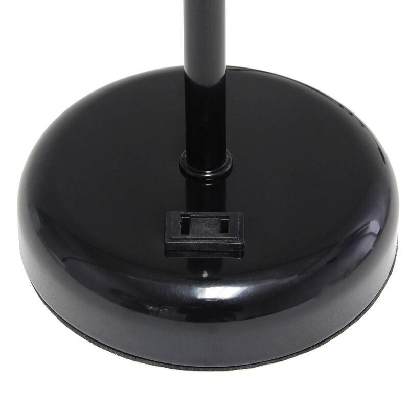 LimeLights Black Stick Lamp with Charging Outlet and Fabric Shade - 2 Pack Set image number 8