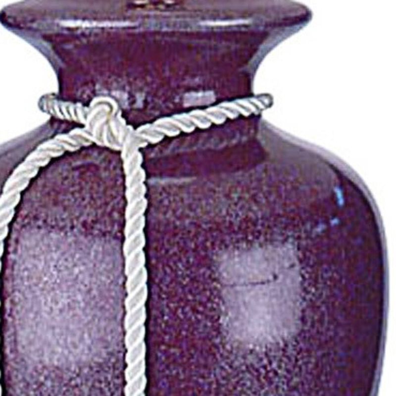 Hivvago 35" Red Burgundy Glaze Ceramic Urn Table Lamp With White Classic Empire Shade