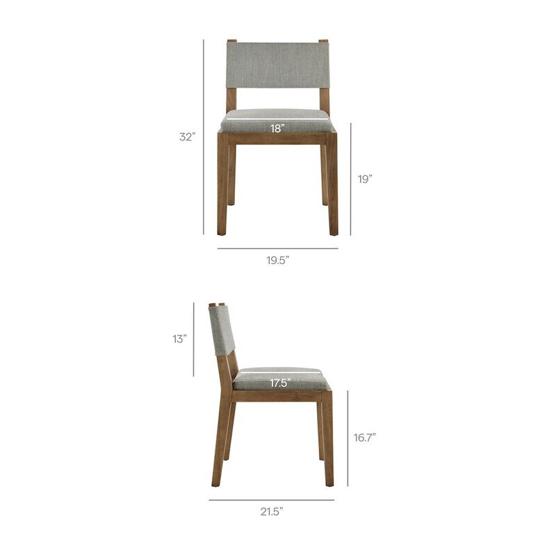 Calder Fabric Upholstered Wood Armless Dining Chair image number 1