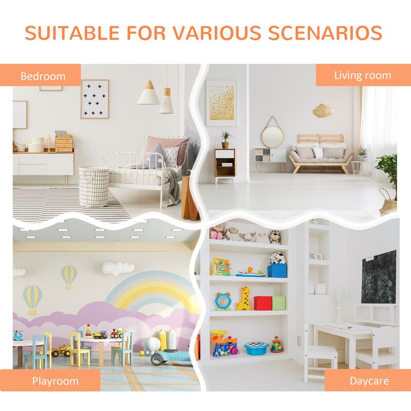 White Children's Wardrobe: Freestanding Cabinet with Bookcase and Drawers