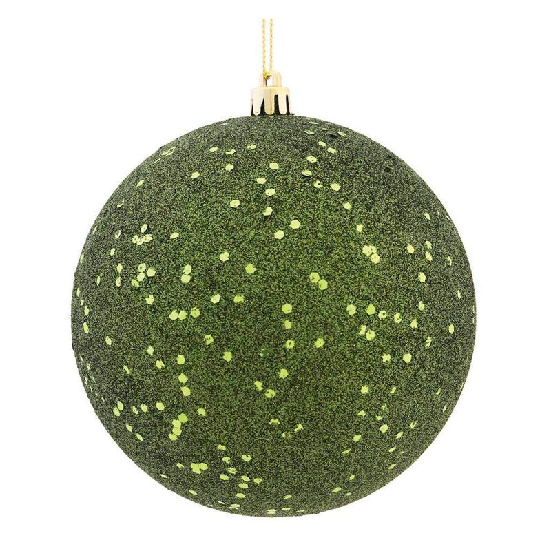Vickerman 485026-6 Moss Green Sequin Ball Christmas Tree Ornament (4 pack) (N591564DQ) image number 0