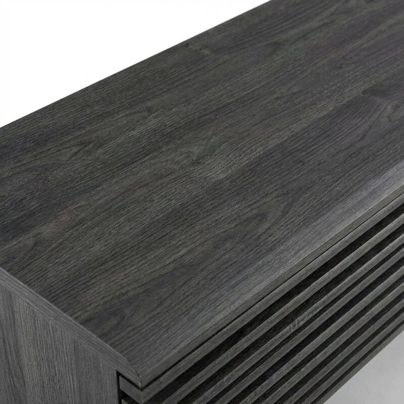 Wooden brown TV stand with spacious surface and modern design image number 5